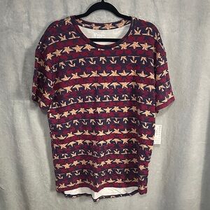 LuLaRoe Red, “White”, and Blue Star “Patrick” Tee